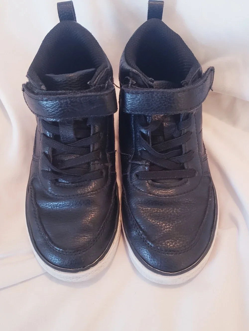 Children's Place Black High-Top Sneakers with Velcro Straps Size 11